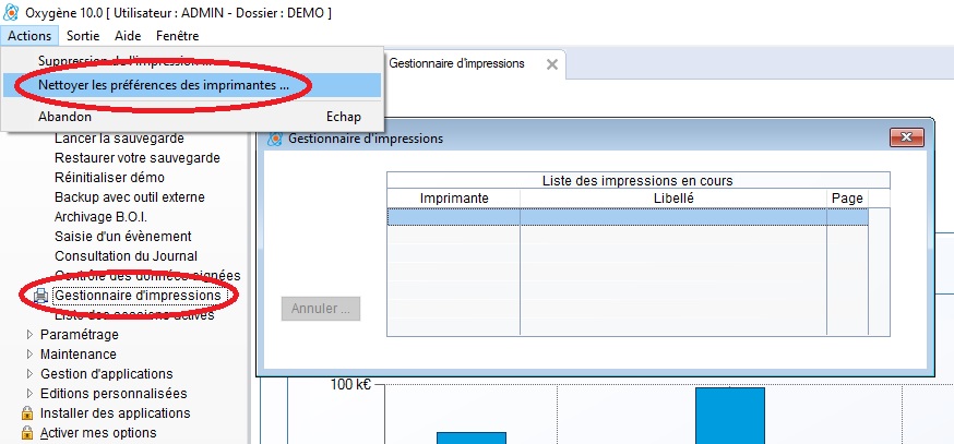 pr&eacute;f&eacute;rences imprimantes